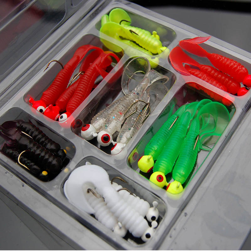 Fishing Lure Soft Plastic - 21Pcs/Set Mini Soft Fishing Lure Jig