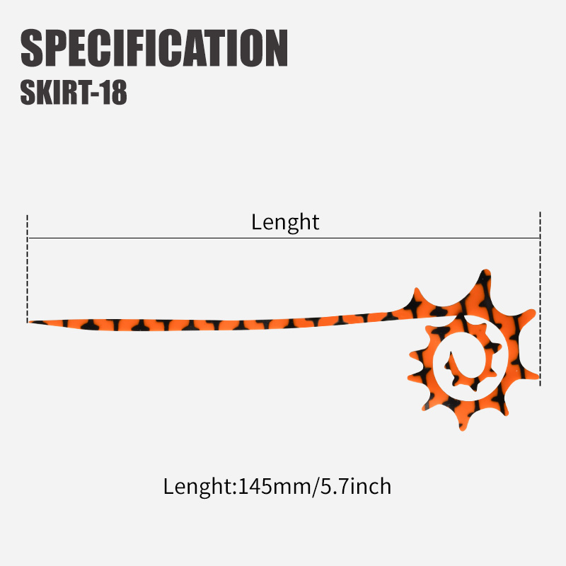 TEASER 5pcs SKIRT-18 145mm Sil - đánh giá và giá Fishing Lure Accessories