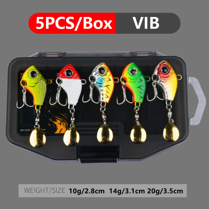 5 PCS In Tackle Box Tail Spinn - đánh giá và giá Fishing Lure Blade Bait