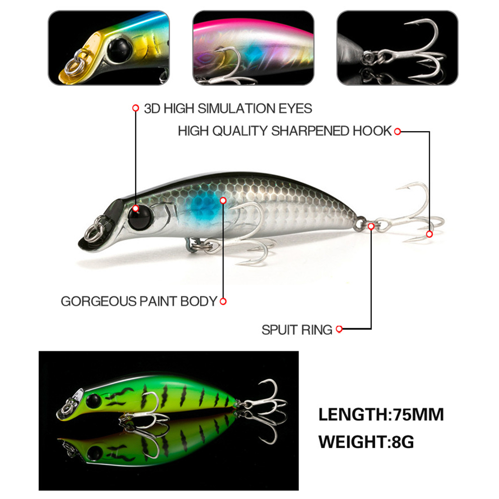 7.5cm 8g Fishing Lure Minnow W - đánh giá và giá Fishing Lure Jerkbait